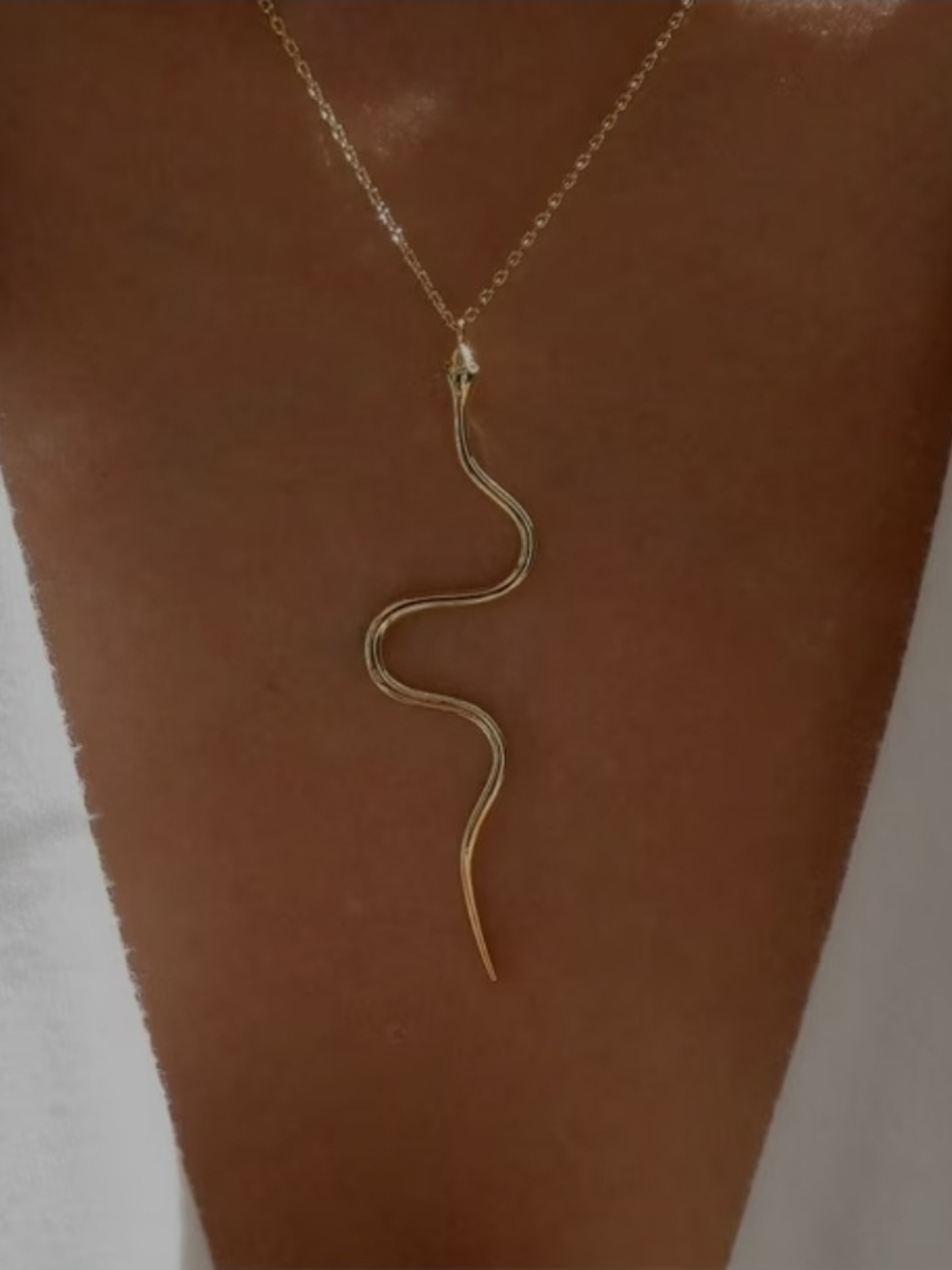 Gold Snake Pendant Necklace - Women Jewelry
